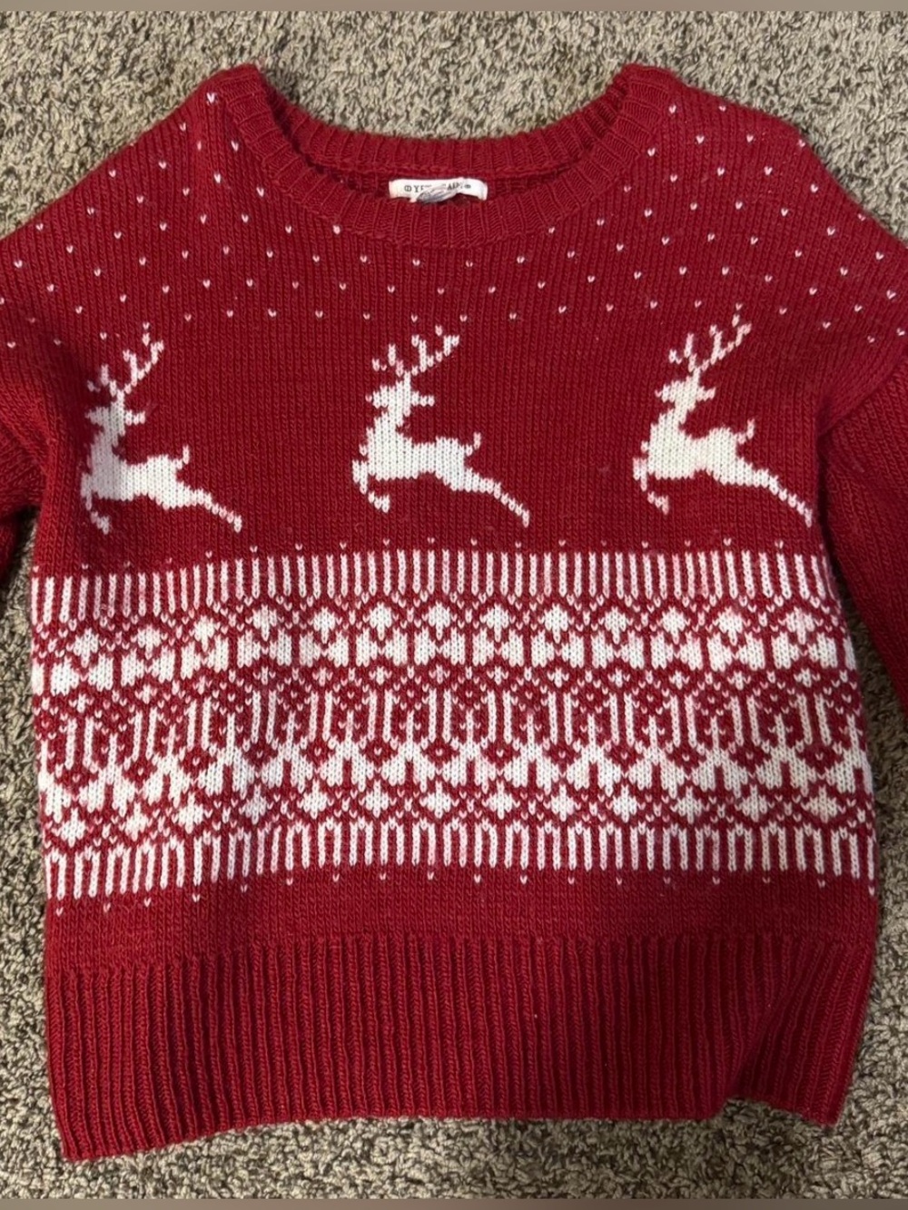 Cozy Red Reindeer Christmas Sweater